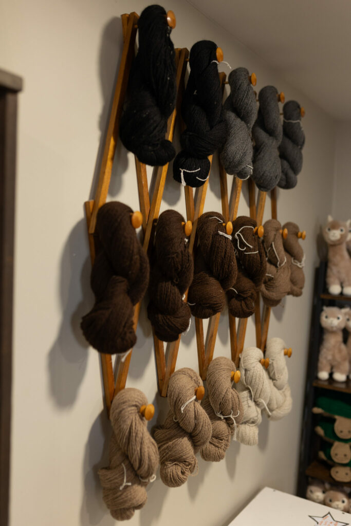 Our Alpaca yarn, available in our store.